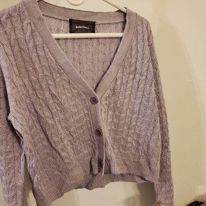 NWT- Reformation Purple Linen Cropped Cardigan